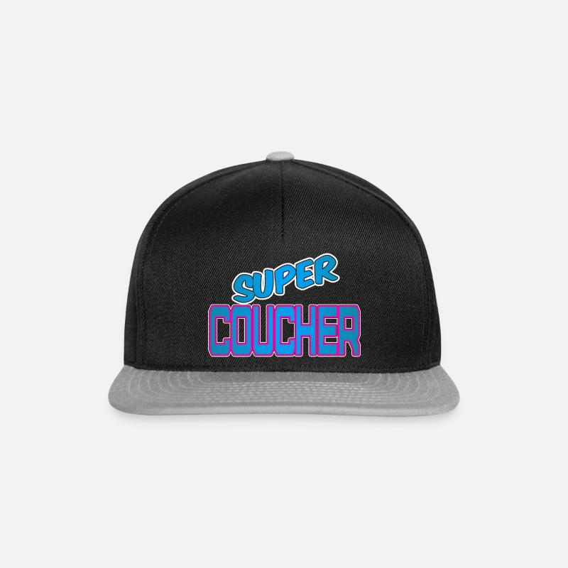 Super coucher - Snapback Cap - Schwarz/Grau