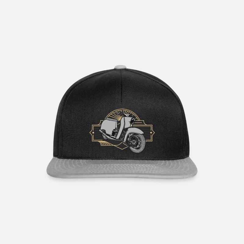 Schwalbe (gold / silber) // Illustration - Snapback Cap - Schwarz/Grau