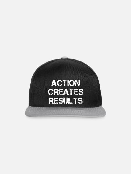 Action Creates Results - Snapback Cap - Schwarz/Grau
