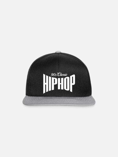 90er-Jahre-Classic-Hip-Hop-Logo - Snapback Cap - Schwarz/Grau