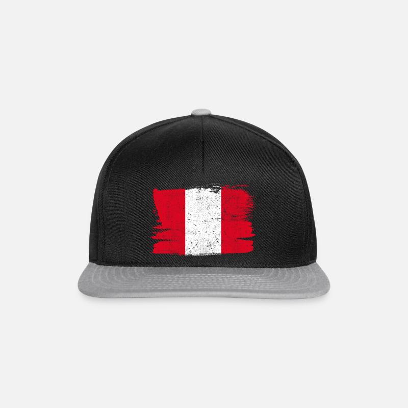 Pérou drapeau drapeau paix Vintage - Casquette snapback - noir/gris