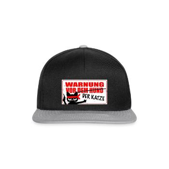 WARNUNG VOR DER KATZE - Snapback Cap - Schwarz/Grau - Vorne