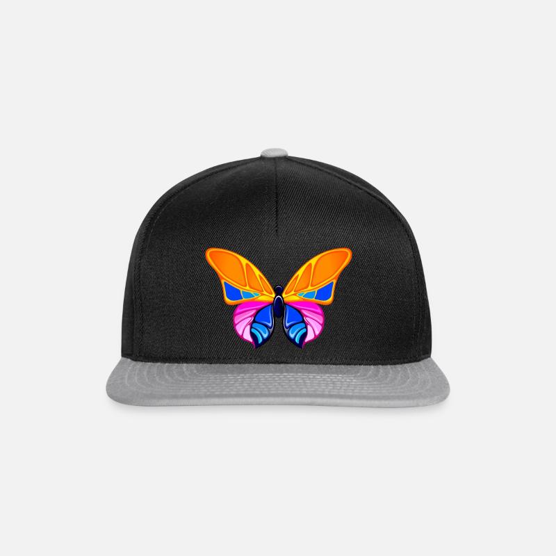butterfly 02 - Snapback Cap - black/grey