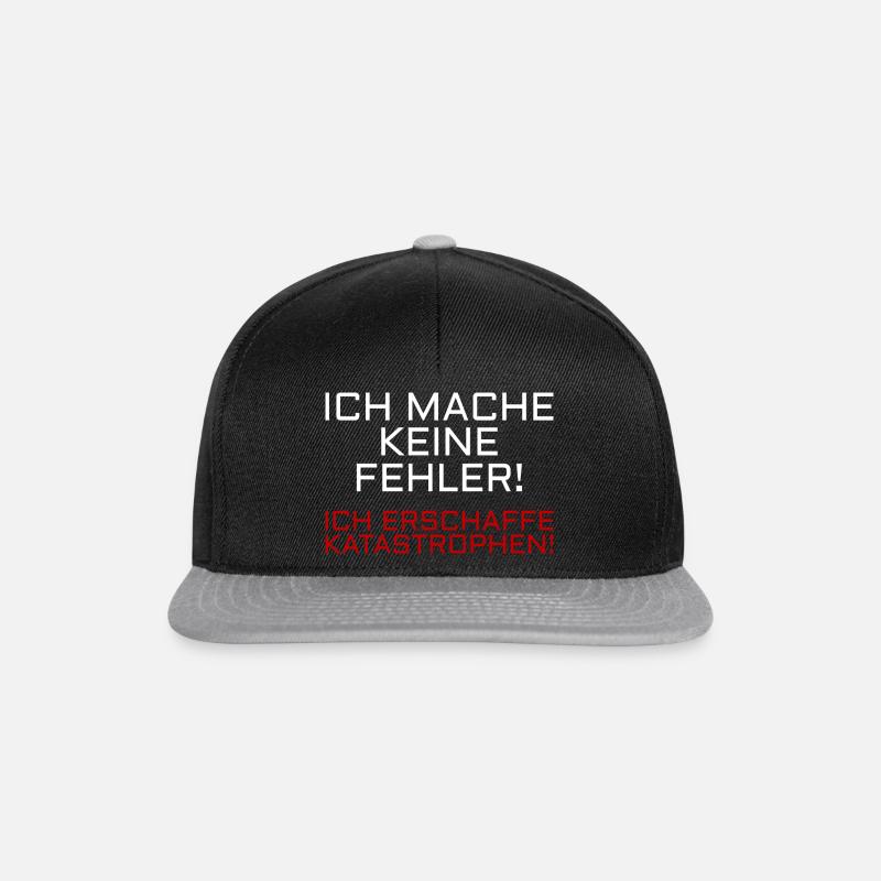 Ich mache keine Fehler - Snapback Cap - Schwarz/Grau