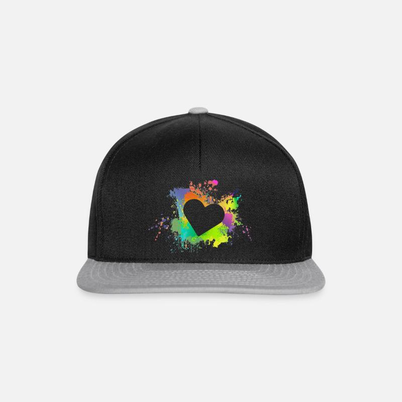 Herz - Snapback Cap - Schwarz/Grau