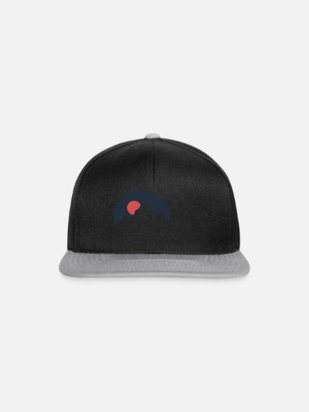 lo Berge Meer Sonne Natur Wandern Strand Wald - Snapback Cap - Schwarz/Grau