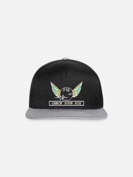 Check Your Six - Snapback Cap - Schwarz/Grau