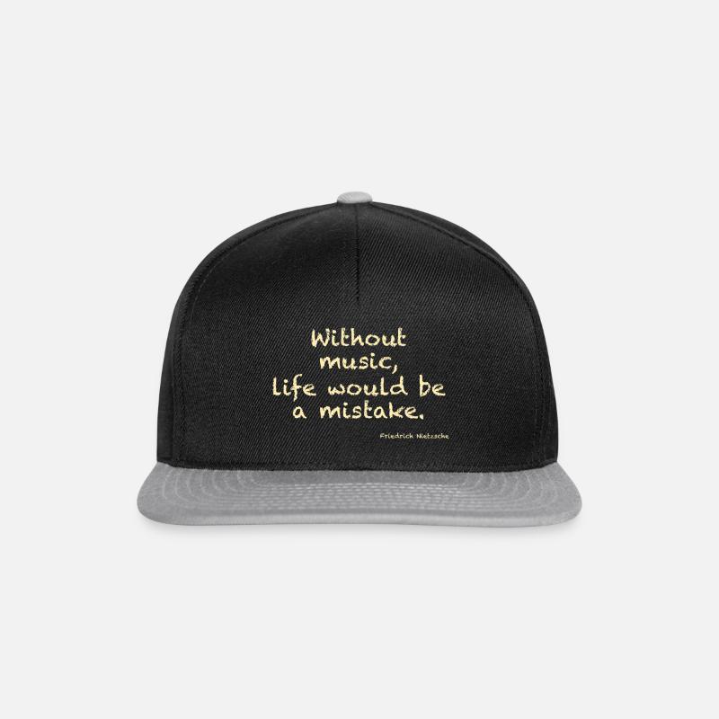 Without music, life would ba a mistake - Nietzsche - Snapback Cap - Schwarz/Grau