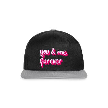 you&me forever - Snapback Cap - Schwarz/Grau - Vorne