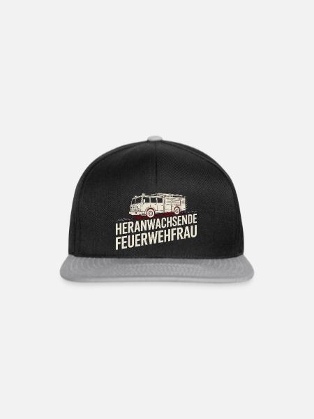 Heranwachsende Feuerwehrfrau – Geschenkidee - Snapback Cap - Schwarz/Grau
