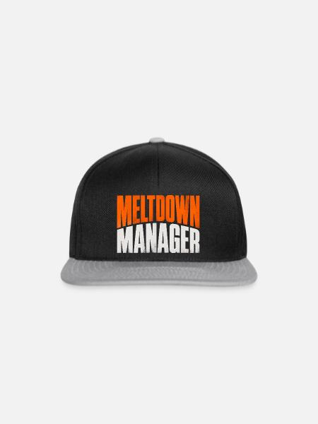 Meltdown Manager, registrierter Verhaltenstechnike - Snapback Cap - Schwarz/Grau