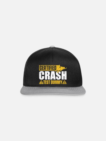 Zertifizierte Crashtest-Dummy – Schneemobil-Schlittenhals - Snapback Cap - Schwarz/Grau