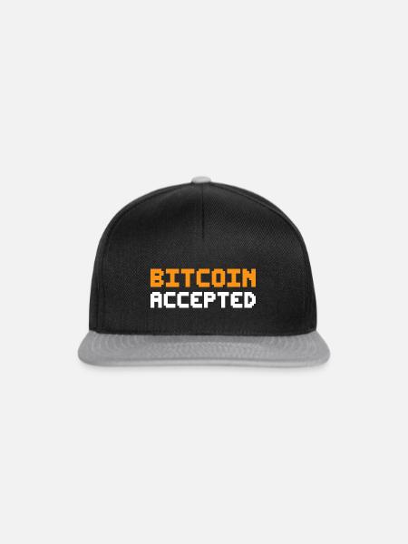 Bitcoin Accepted - Snapback Cap - Schwarz/Grau