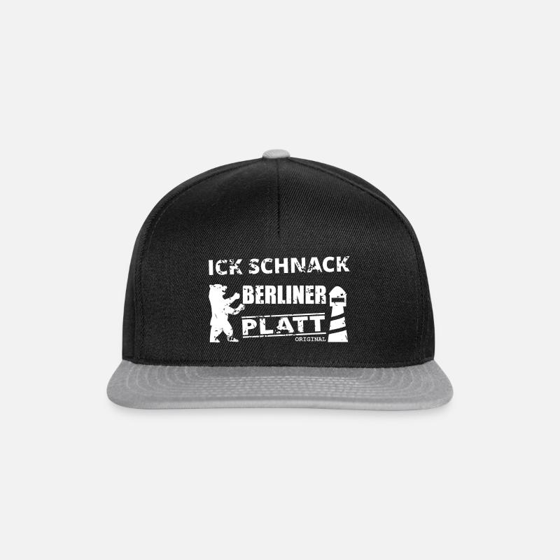 Berliner Plattdeutsch - Snapback Cap - Schwarz/Grau