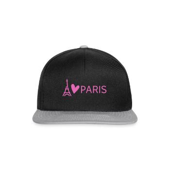 I love Paris - Snapback Cap - Schwarz/Grau - Vorne
