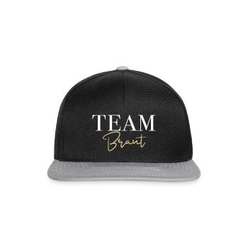 Team Braut Hochzeit - Snapback Cap - Schwarz/Grau - Vorne