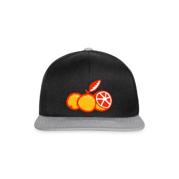 Frische Orangen Design 3 - Snapback Cap - Schwarz/Grau - Vorne