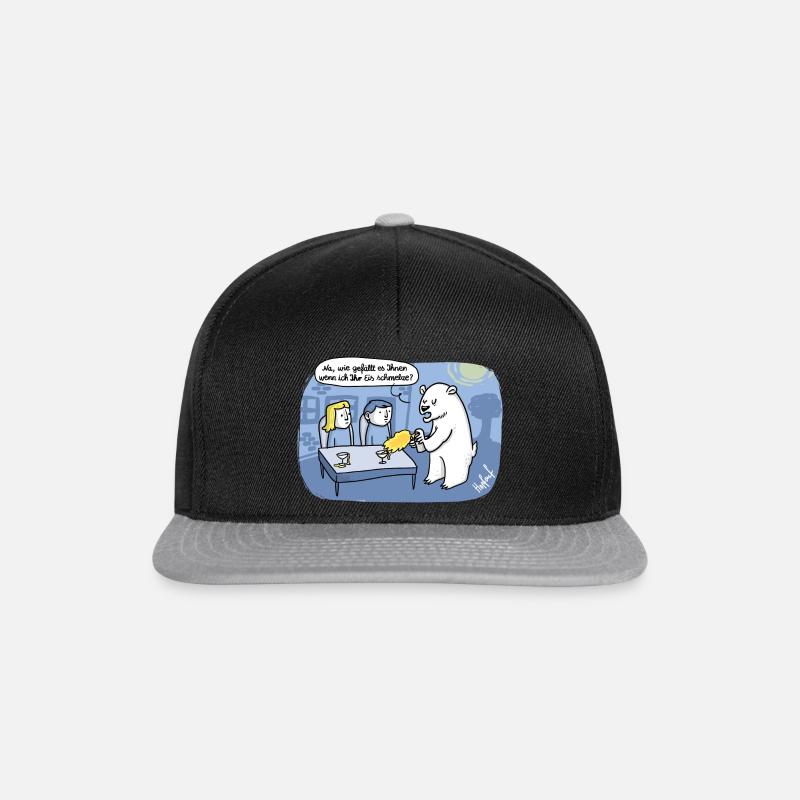 Cartoon Eis schmelzen - Eisbär gegen Klimawandel - Snapback Cap - Schwarz/Grau