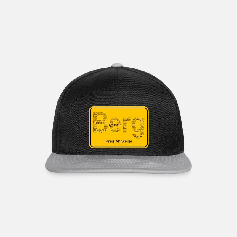 Gemeine Berg Ortsschild v2 - Snapback Cap - Schwarz/Grau