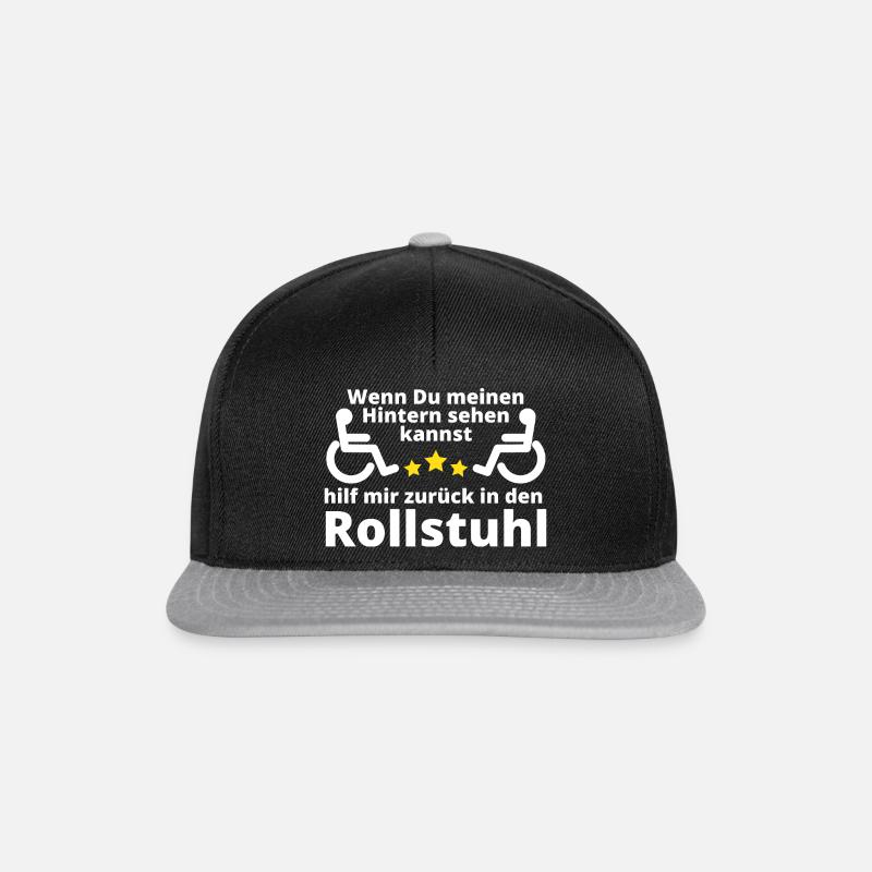 Wenn du meinen Hintern...Lustige Sprüche Rollstuhl - Snapback Cap - Schwarz/Grau
