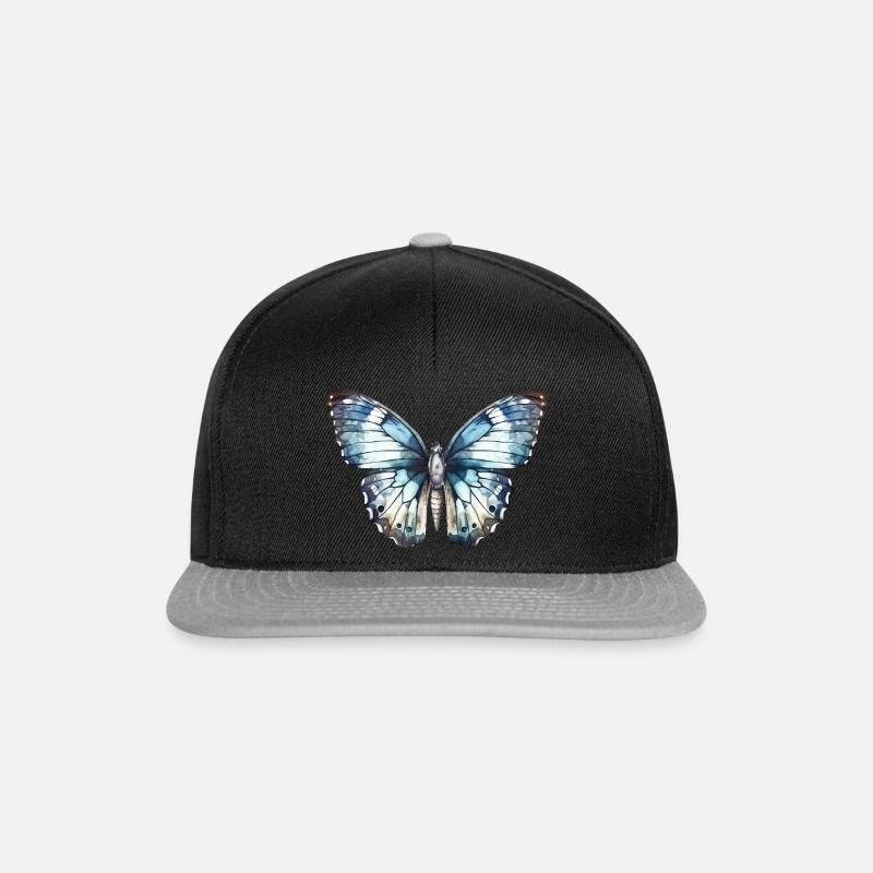 Exotic blue butterfly - Snapback Cap - black/grey