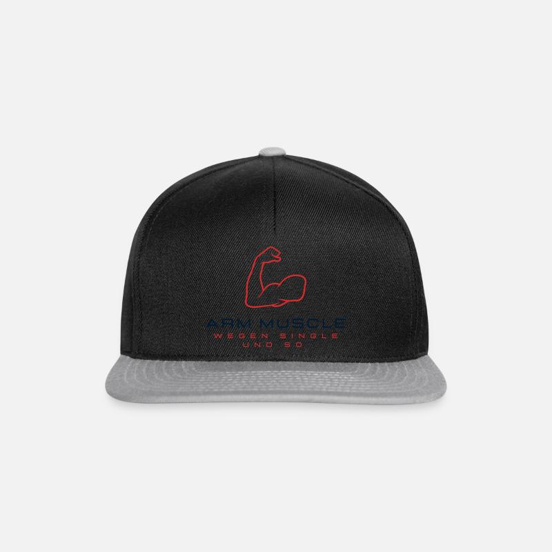 Arm Muskeln - Snapback Cap - Schwarz/Grau