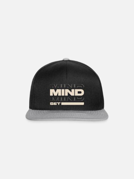 Mindset – Motivation & Success Mentality Statement - Snapback Cap - Schwarz/Grau