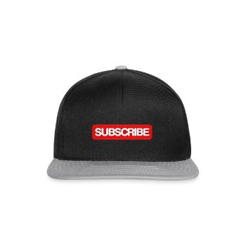 Schaltfläche "Abonnieren" - Snapback Cap - Schwarz/Grau - Vorne