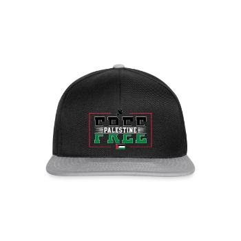 Free Palestine - Snapback Cap - Schwarz/Grau - Vorne