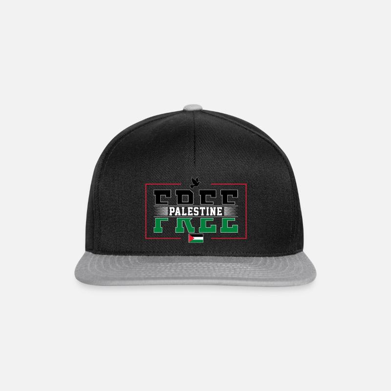 Free Palestine - Snapback Cap - Schwarz/Grau