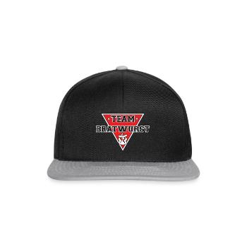 team Bratwurst (rot) - Snapback Cap - Schwarz/Grau - Vorne