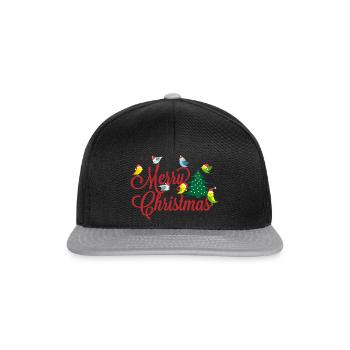 Budgie arbre de Noël cadeau de Noël - Casquette snapback - noir/gris - Devant