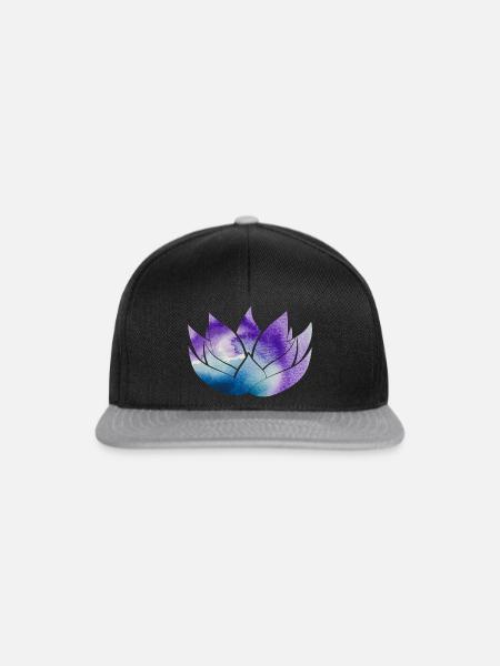 Lotusblume - Snapback Cap - Schwarz/Grau