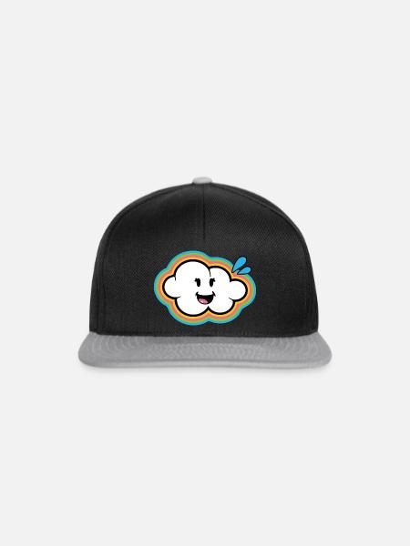 Smiley Kawaii Cloud - Snapback Cap - Schwarz/Grau
