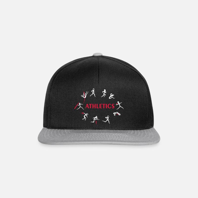 Zehnkampf, Leichtathletik - Snapback Cap - Schwarz/Grau