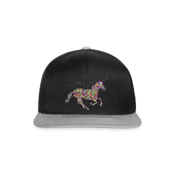 Licorne arc-en-ciel - Casquette snapback - noir/gris - Devant