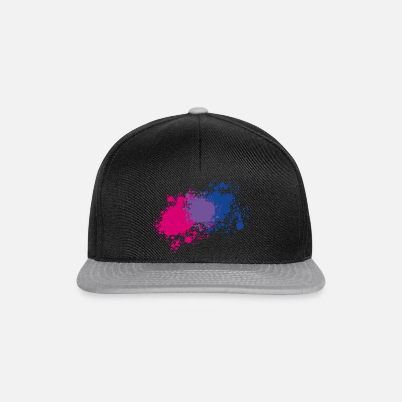 Bi Pride Kleckse - Snapback Cap - Schwarz/Grau
