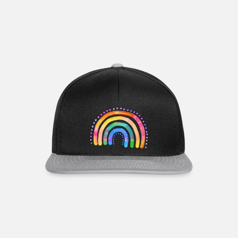 Arc-en-ciel d’aquarelle - Casquette snapback - noir/gris