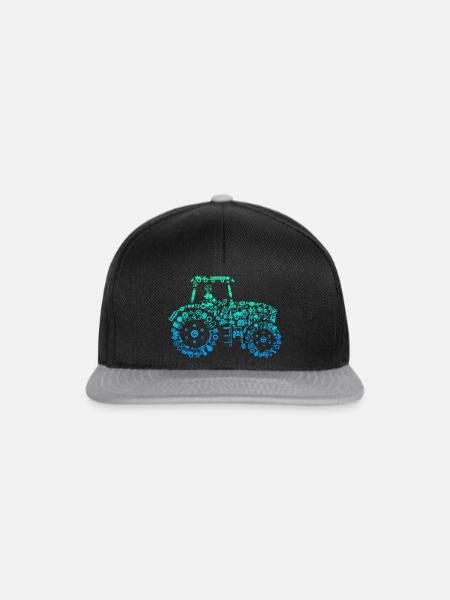 Traktor Trecker - Snapback Cap - Schwarz/Grau