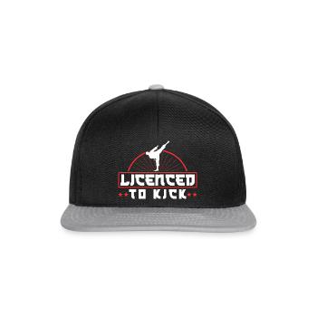 Karate Black Belt Gi Uniform - Snapback Cap - Schwarz/Grau - Vorne