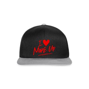I love makeup - Snapback Cap - black/grey - Front