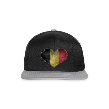 Belgique Coeur - Casquette snapback - noir/gris - Devant