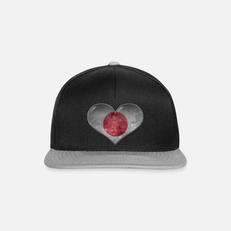 Japan Heart - Snapback Cap - black/grey
