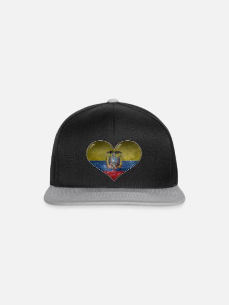 Ecuador-Herz - Snapback Cap - Schwarz/Grau