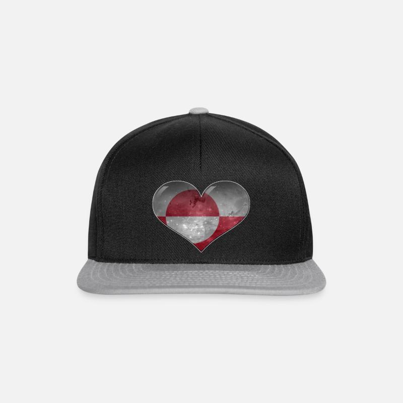 Grönland-Herz - Snapback Cap - Schwarz/Grau