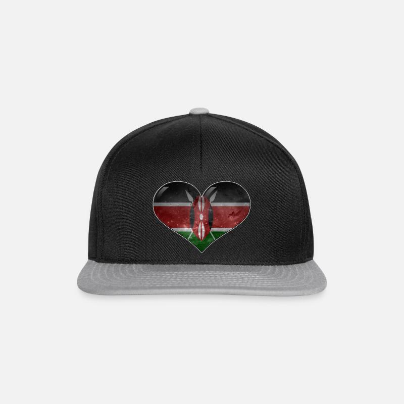 Kenya Heart - Snapback Cap - black/grey