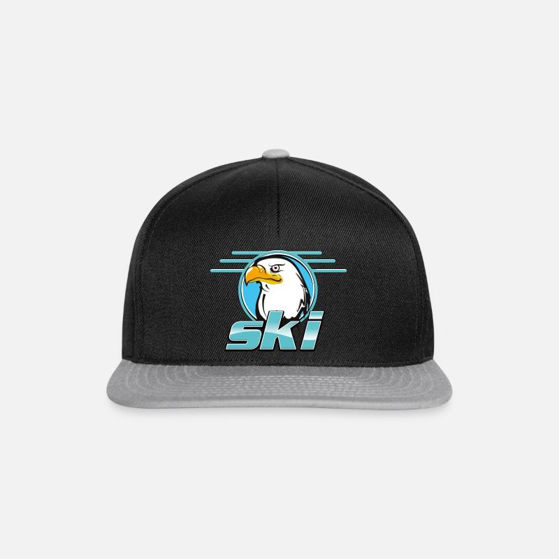 Golden Eagle retro ski logo - Snapback Cap - black/grey
