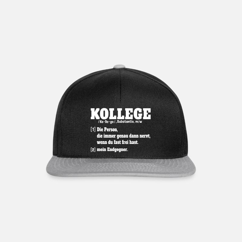 Kollege Definition Wörterbuch - Snapback Cap - Schwarz/Grau
