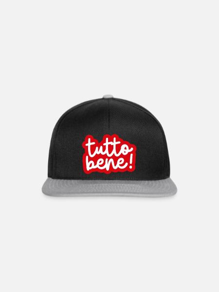 "tutto bene!" - Snapback Cap - Schwarz/Grau