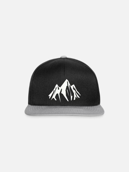 Spitzengipfel Silhouette - Snapback Cap - Schwarz/Grau